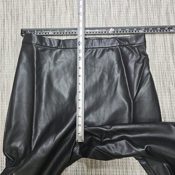 Hutch x Anthropologie Black Rez Faux Leather Flare Dress Pants Womens Size 12 - Picture 6 of 12
